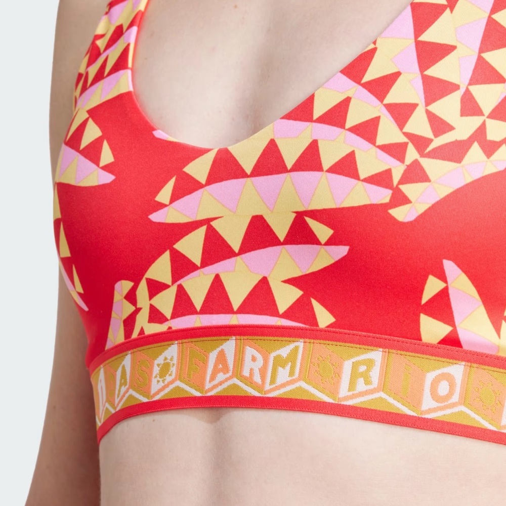 NWT Adidas Farm Rio Red and Yellow Sports Bra - Picture 6 of 9